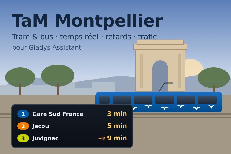 Intégration TaM Montpellier pour Gladys Assistant