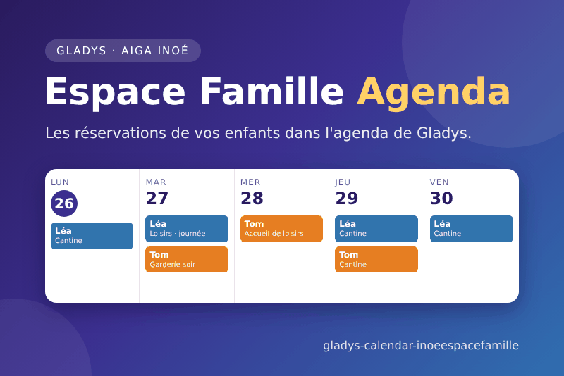 iNoé Espace Famille – Agenda integration for Gladys Assistant