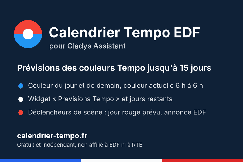 Calendrier Tempo EDF integration for Gladys Assistant